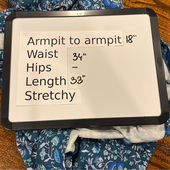 Lands' End long‎ sleeve Floral Blue stretchy casual Dress size small - Picture 8 of 12